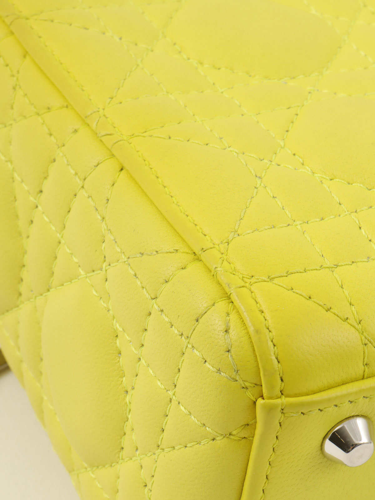 レディディオールカナージュステッチ2wayバッグ イエロー