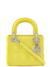 レディディオールカナージュステッチ2wayバッグ イエロー