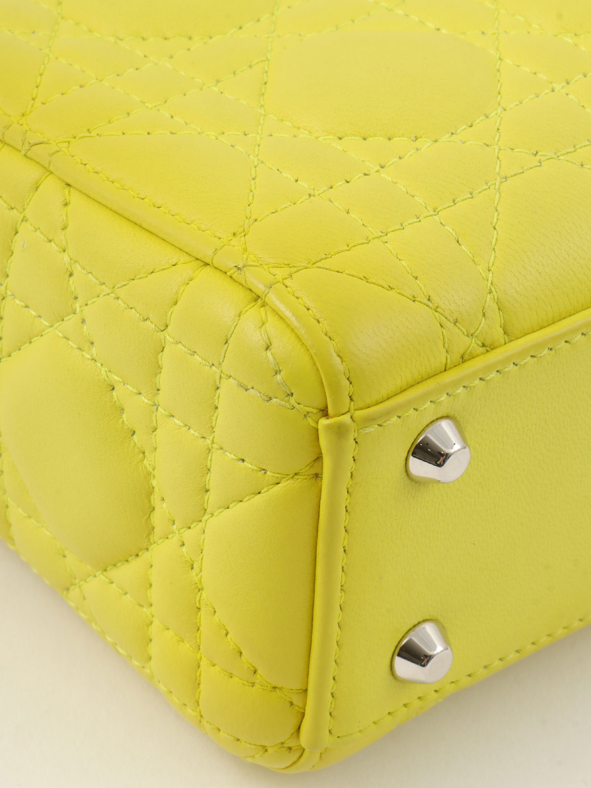 レディディオールカナージュステッチ2wayバッグ イエロー