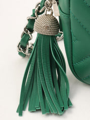 1992-ish CC Mark Plate Fringe Chain Shoulder Bag Green