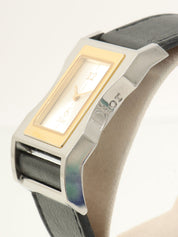 レクタンギュラーフェイスロゴウォッチ シルバー/ブラック
