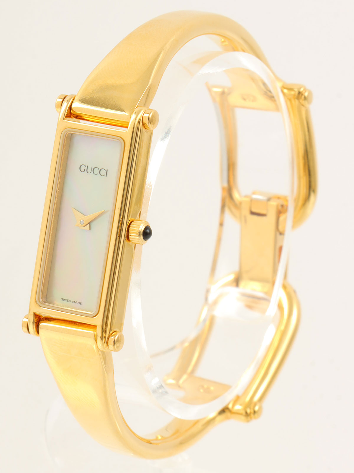 レクタンギュラーウォッチ ゴールド/シェル