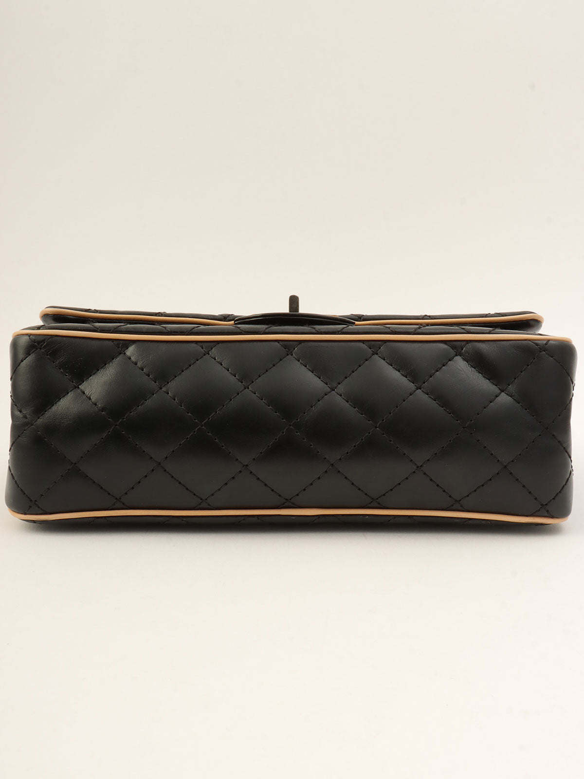 Around 2013 Double Flap 2.55 Chain Shoulder Bag Black
