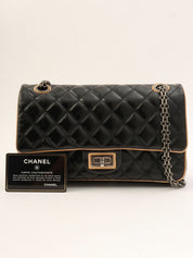 Around 2013 Double Flap 2.55 Chain Shoulder Bag Black