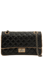 Around 2013 Double Flap 2.55 Chain Shoulder Bag Black