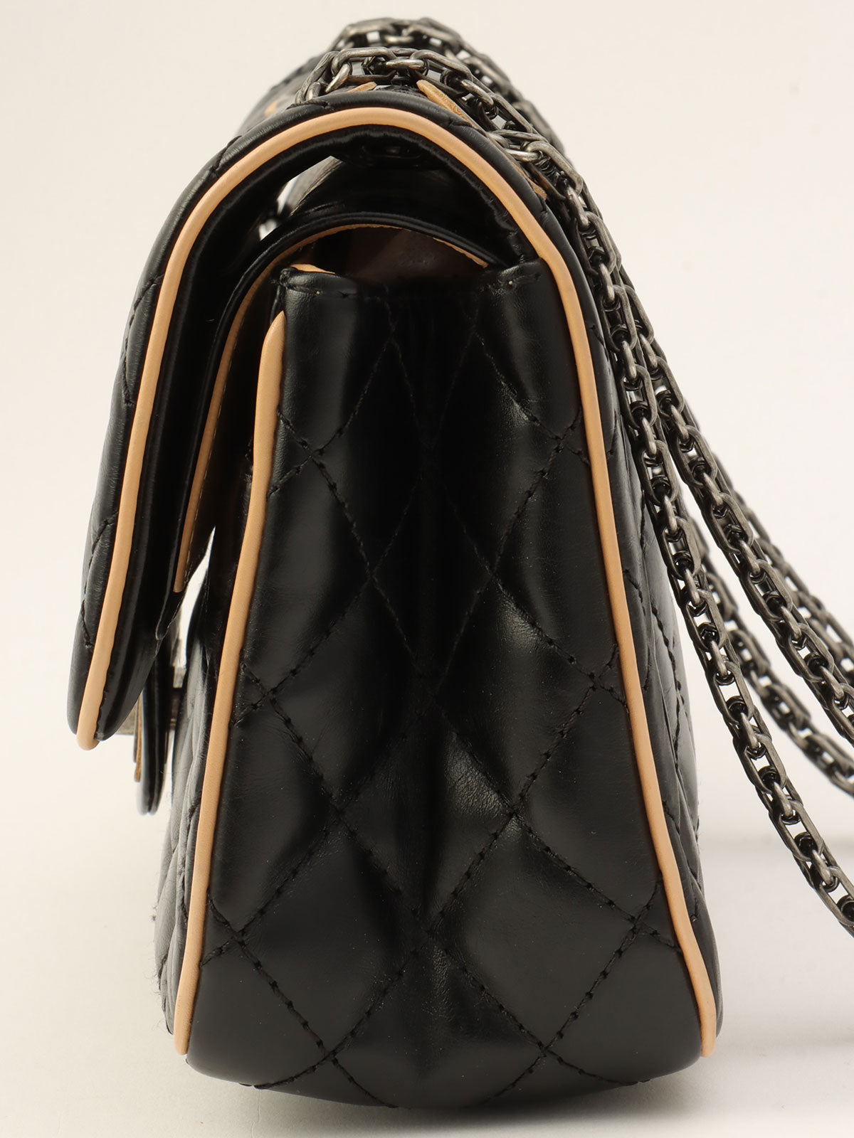 Around 2013 Double Flap 2.55 Chain Shoulder Bag Black