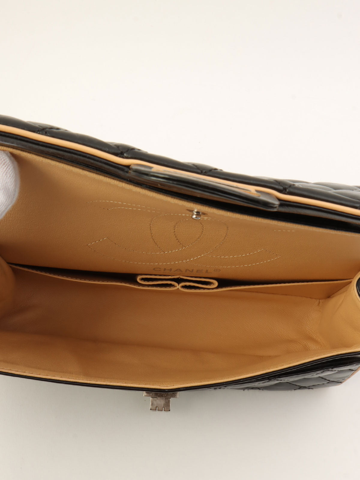 Around 2013 Double Flap 2.55 Chain Shoulder Bag Black