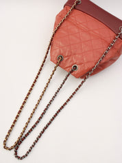 2018年頃製 CCマークプレートチェーンバックパック ピンク/ボルドー