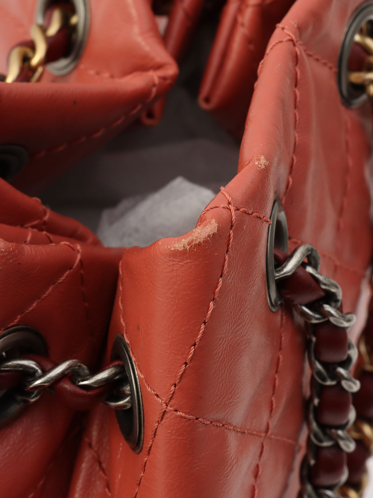 c. 2018 CC Mark Plate Chain Backpack Pink/Bordeaux