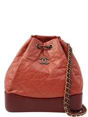c. 2018 CC Mark Plate Chain Backpack Pink/Bordeaux