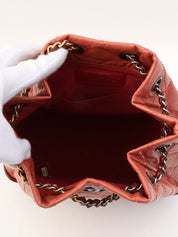 2018年頃製 CCマークプレートチェーンバックパック ピンク/ボルドー