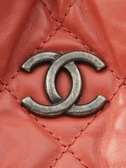 2018年頃製 CCマークプレートチェーンバックパック ピンク/ボルドー