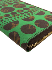 2012 Yayoi Kusama Collaboration Zippy Wallet Brown/Green