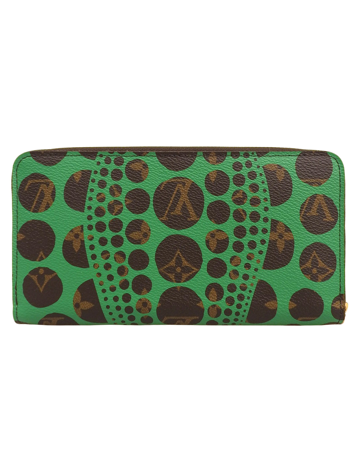 2012 Yayoi Kusama Collaboration Zippy Wallet Brown/Green