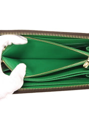 2012 Yayoi Kusama Collaboration Zippy Wallet Brown/Green