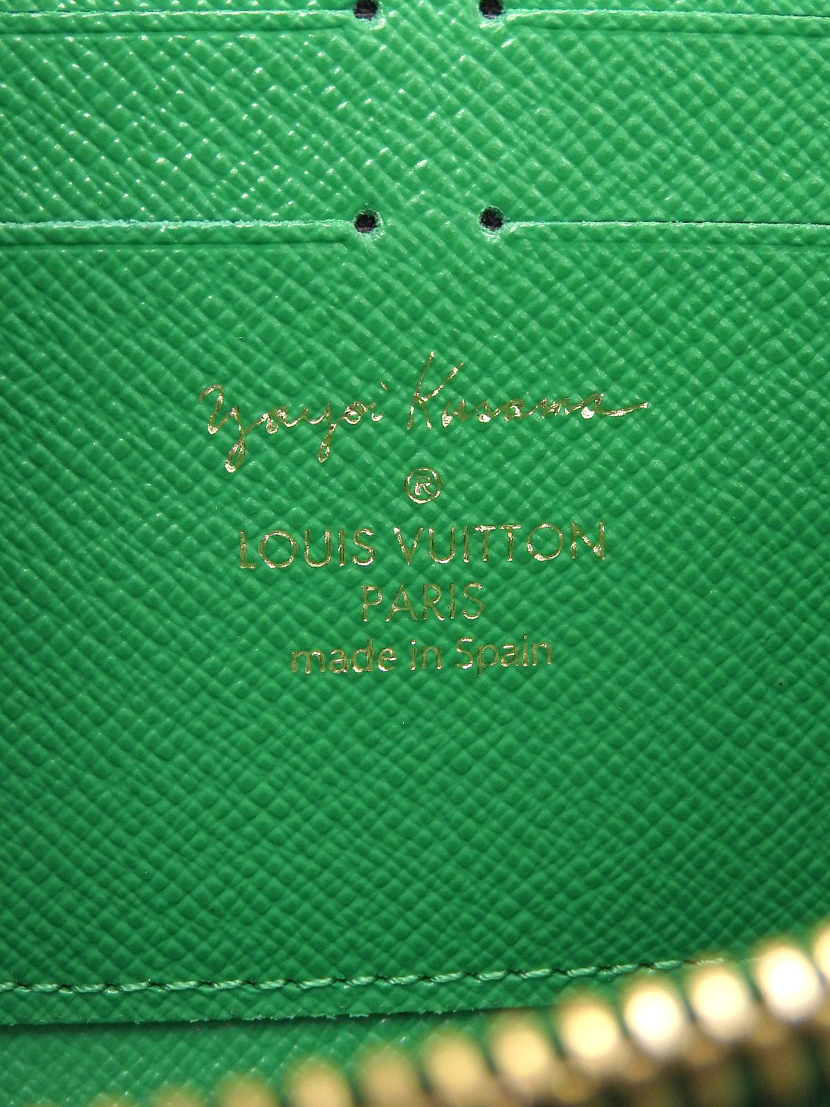 2012 Yayoi Kusama Collaboration Zippy Wallet Brown/Green