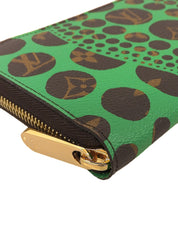 2012 Yayoi Kusama Collaboration Zippy Wallet Brown/Green