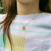 Heart Cutout Logo Necklace in Gold