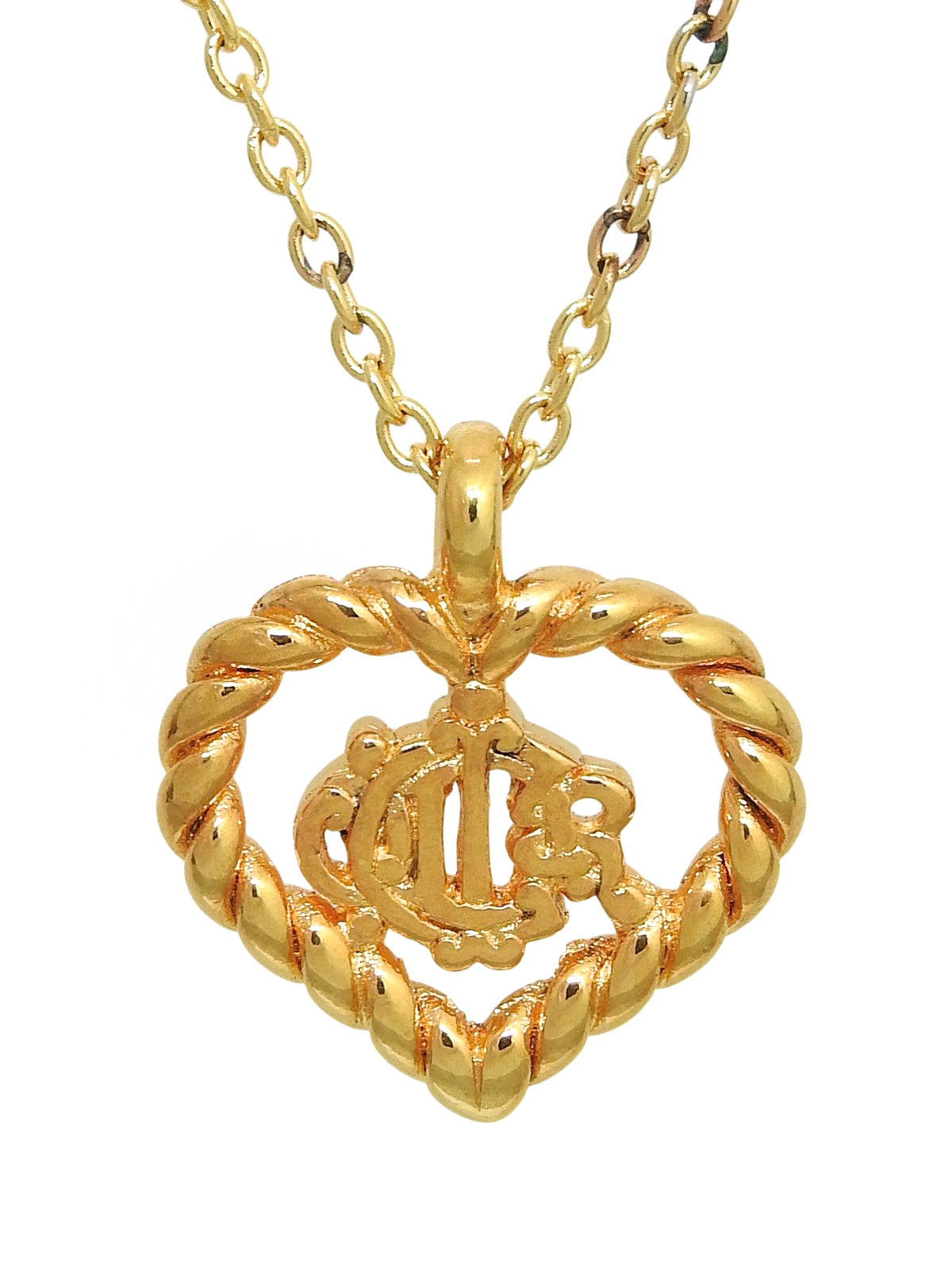 Heart Cutout Logo Necklace in Gold