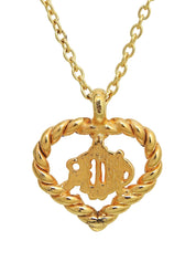 ハートカットアウトロゴネックレス ゴールド