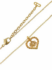 ハートカットアウトロゴネックレス ゴールド