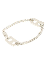 CD logo plate bracelet silver