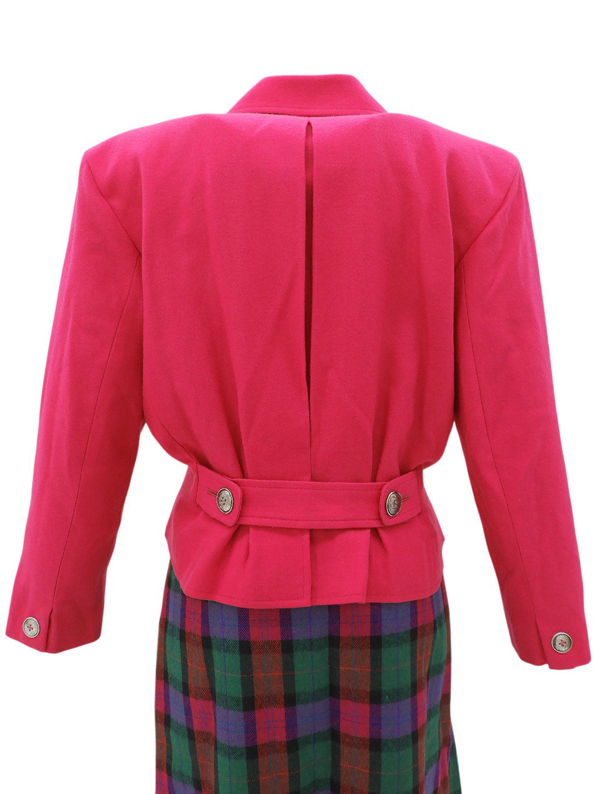 粉色/多色格子图案半身裙套装