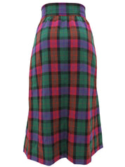 粉色/多色格子图案半身裙套装