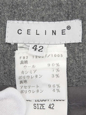 灰色羊毛logo纽扣裙