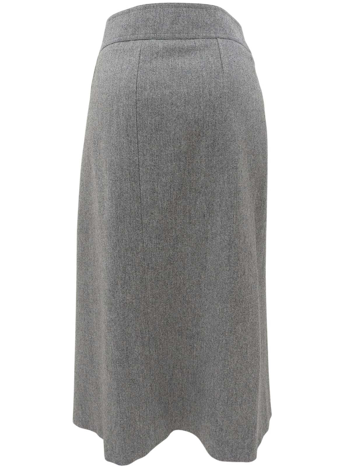 灰色羊毛logo纽扣裙