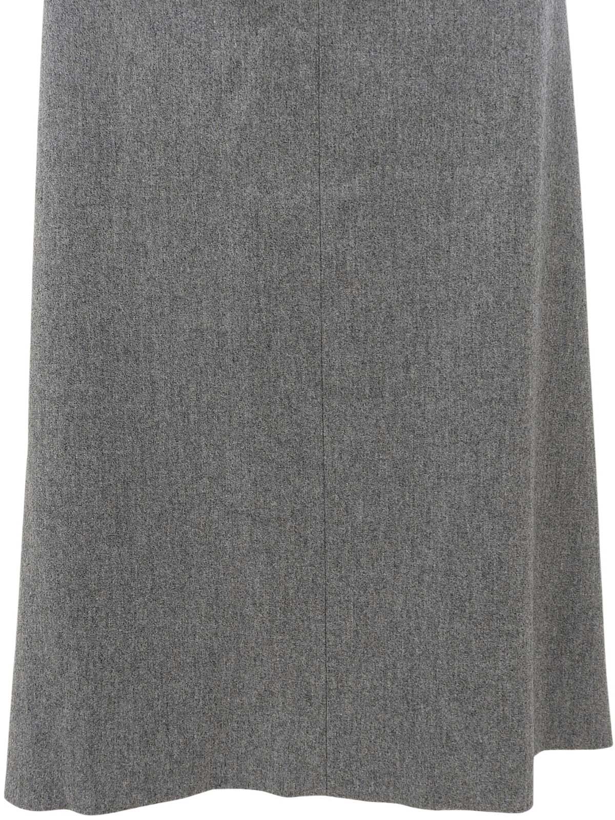 灰色羊毛logo纽扣裙