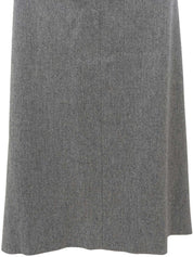 灰色羊毛logo纽扣裙