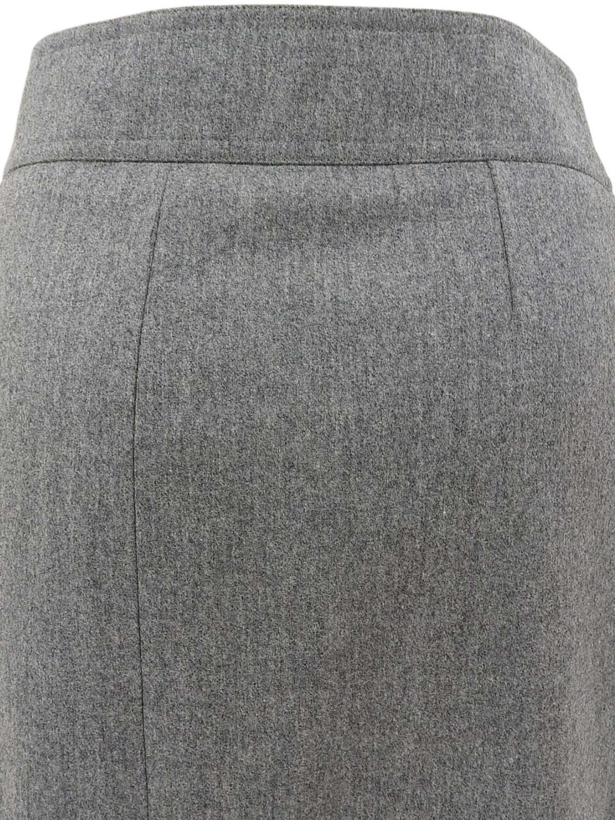 灰色羊毛logo纽扣裙