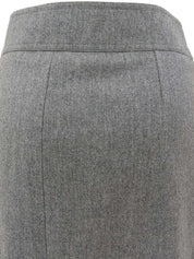 灰色羊毛logo纽扣裙