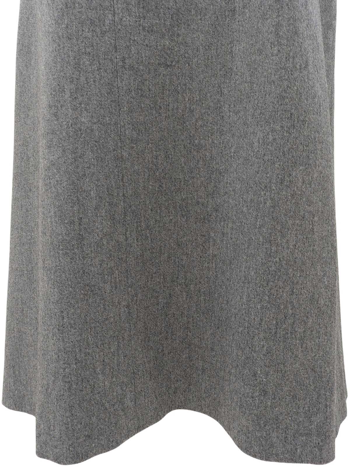 灰色羊毛logo纽扣裙