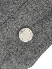 灰色羊毛logo纽扣裙