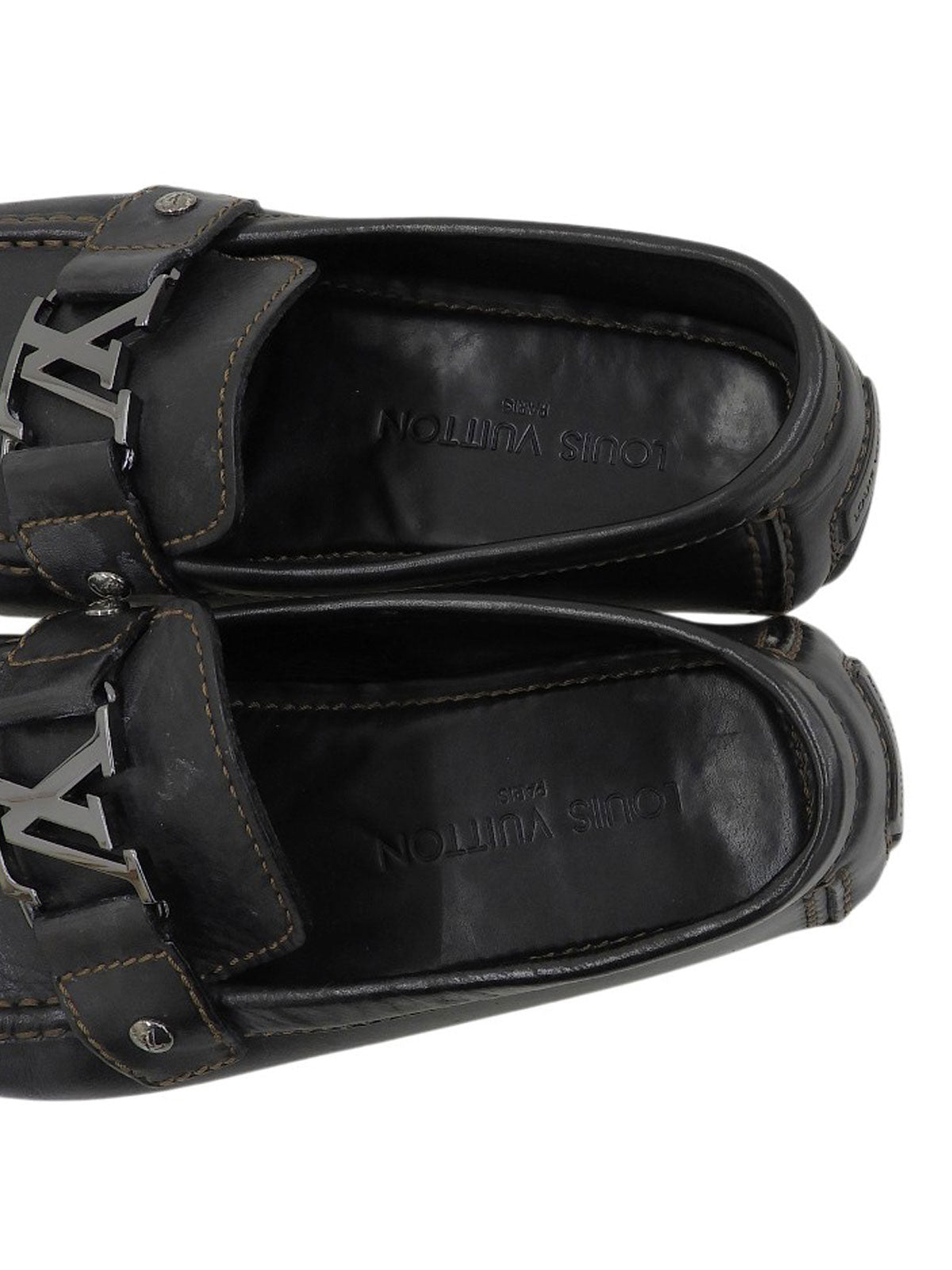 2005年製ロゴプレートドライビングシューズ ブラック #6.5