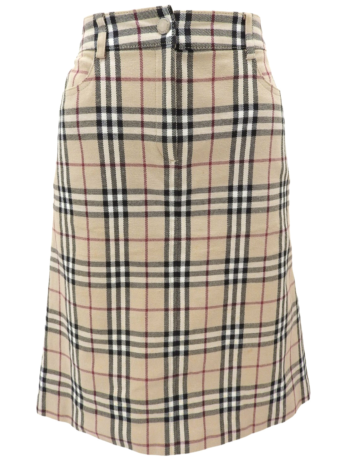 Nova Check Pattern Tight Skirt in Beige/Multi
