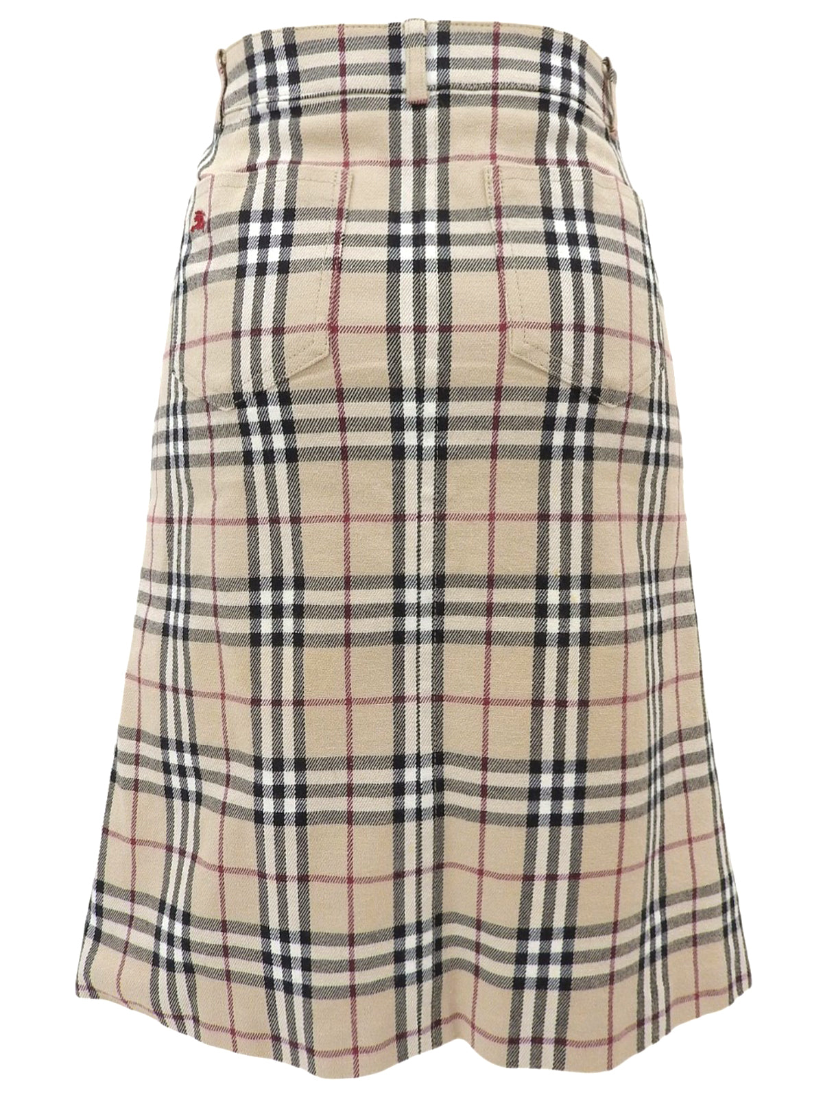 Nova Check Pattern Tight Skirt in Beige/Multi