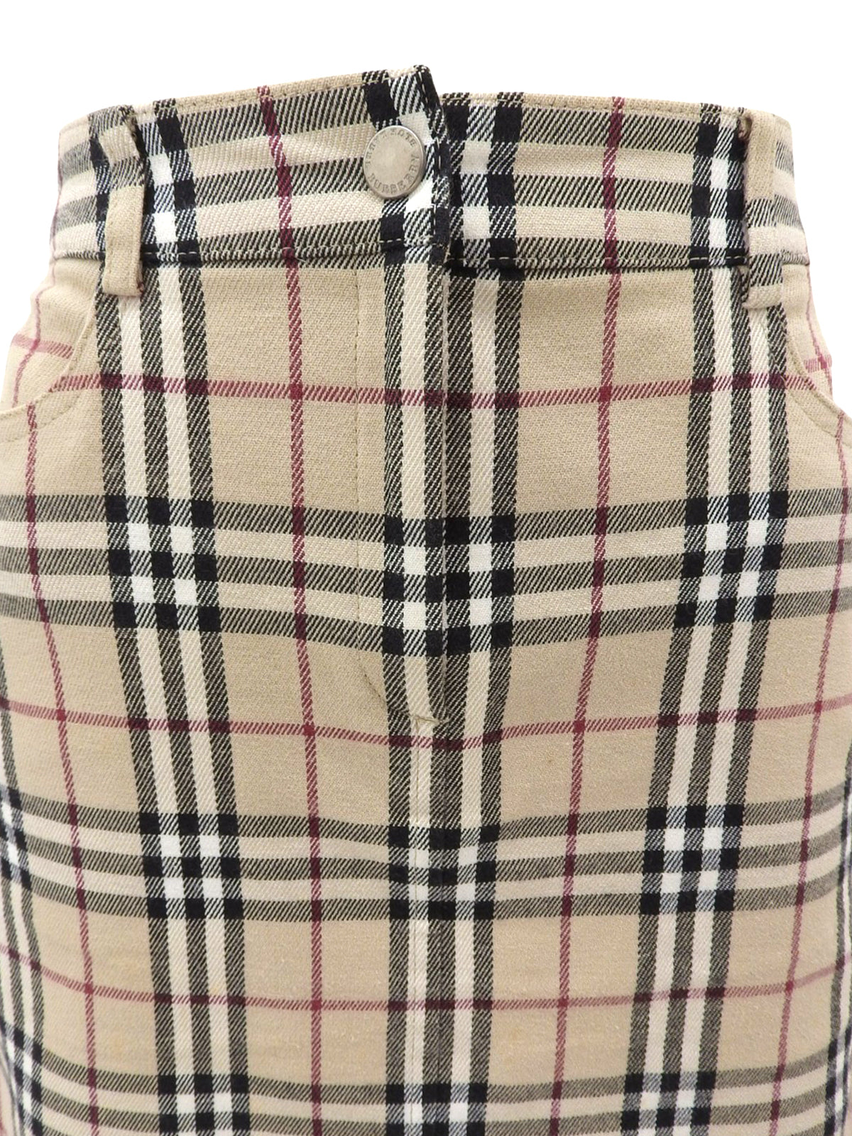 Nova Check Pattern Tight Skirt in Beige/Multi