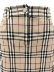 ノバチェックパターンタイトスカート ベージュ/マルチ