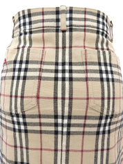 Nova Check Pattern Tight Skirt in Beige/Multi