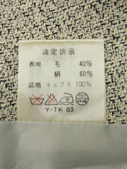 ノーカラーロングジャケット アイボリー/ブラック