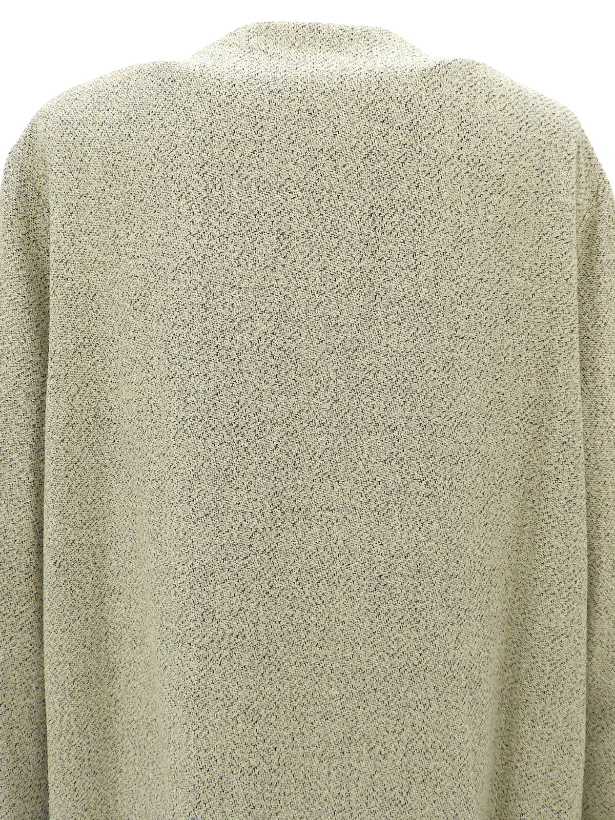 ノーカラーロングジャケット アイボリー/ブラック