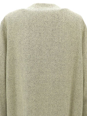 ノーカラーロングジャケット アイボリー/ブラック