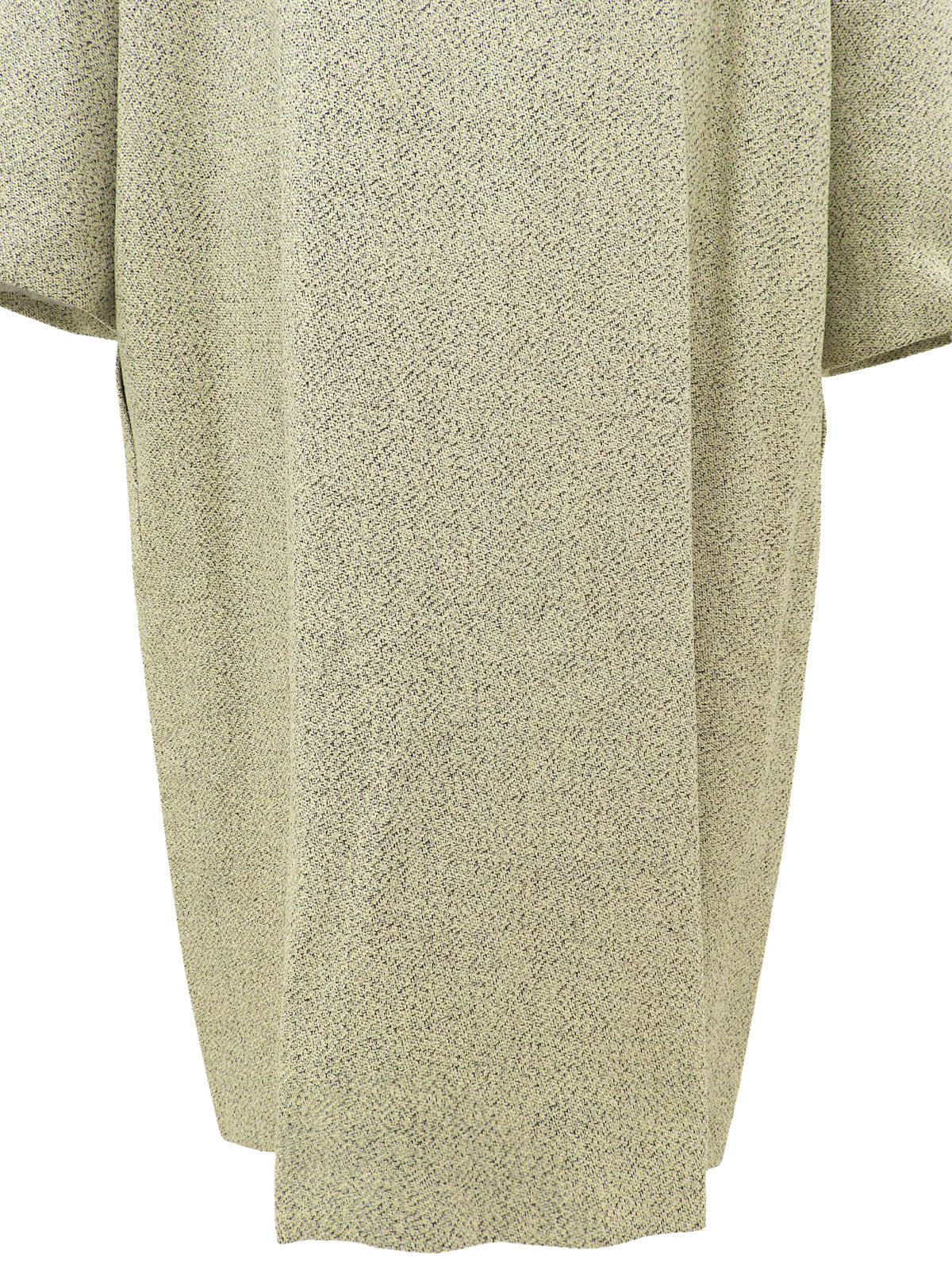 ノーカラーロングジャケット アイボリー/ブラック