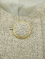 ノーカラーロングジャケット アイボリー/ブラック