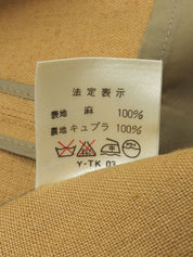 リネンシェルボタン半袖ジャケット #L ベージュ