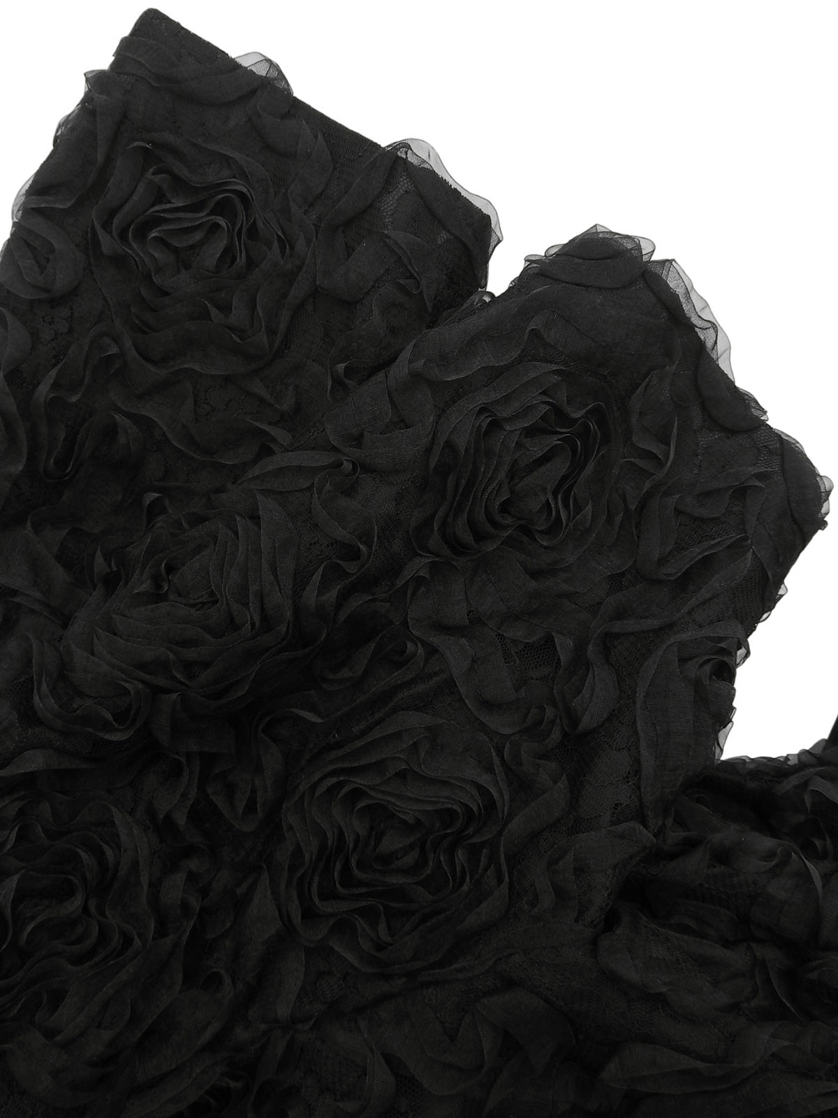 黑色蕾丝花朵图案短袖上衣