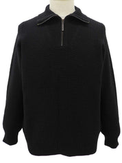 黑色Logo半拉链毛衣